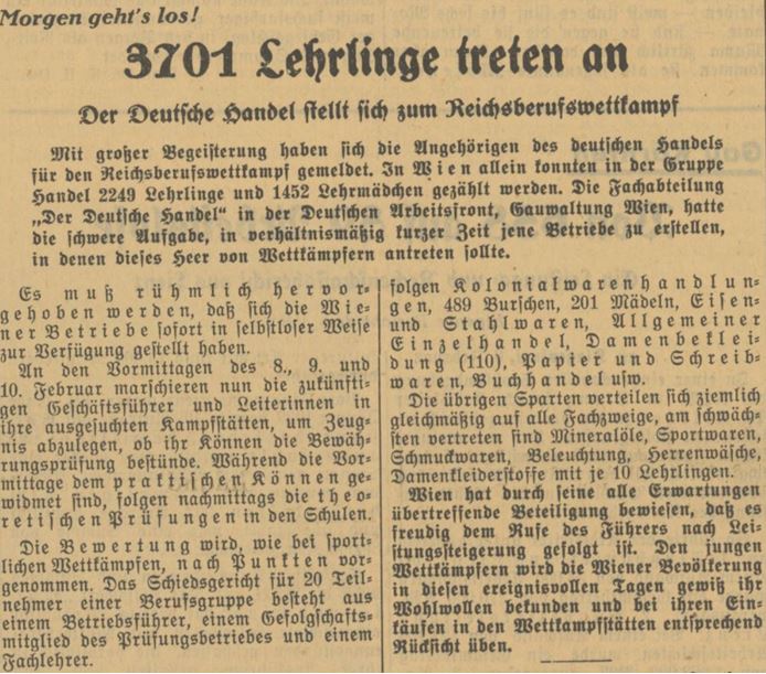 04_Voelkischer Beobachter_1939_02_07_Nr266_p12_Einzelhandel_Ausbildung_Lehre_Reichsberufswettkampf_Wien