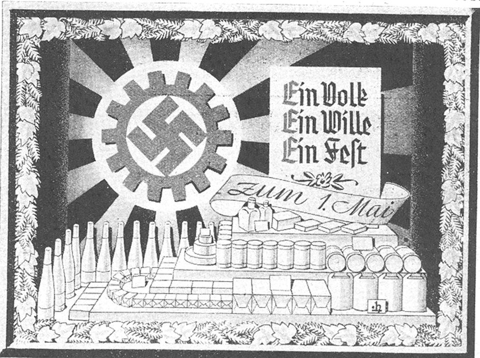 13_Deutsche Handels-Rundschau_29_1936_p401_Einzelhandel_Edeka_Schaufensterwerbung_Maifeiertag_Tag-der-Arbeit