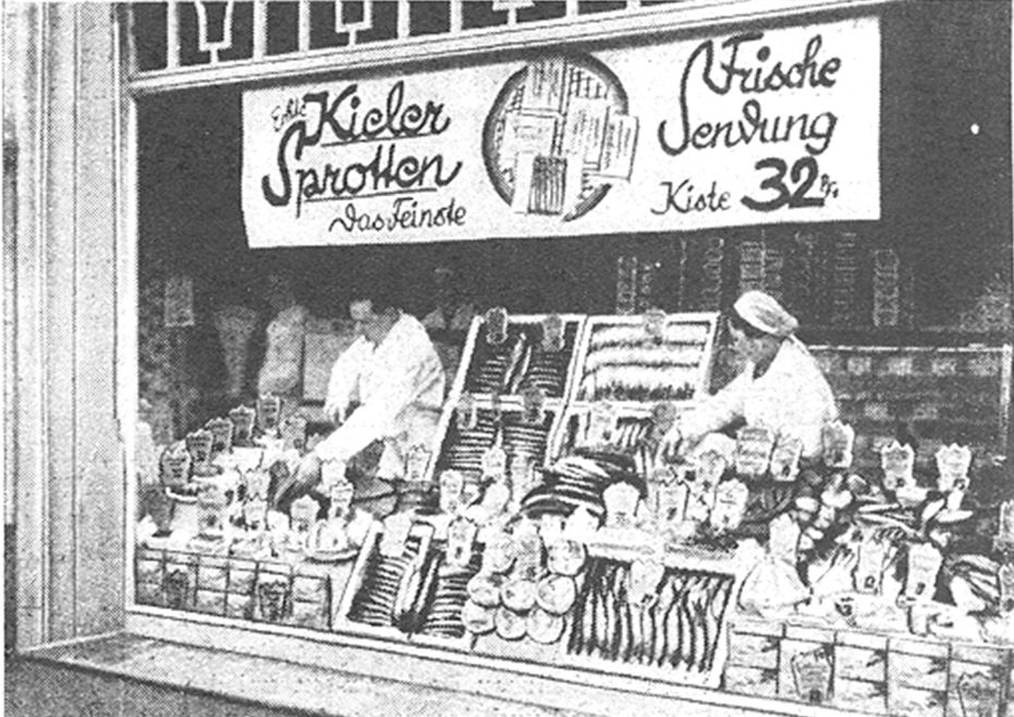 17_Deutsche Handels-Rundschau_29_1936_p235_Einzelhandel_Schaufenster_Schaufensterwerbung_Fisch_Seefische_Kieler-Sprotten