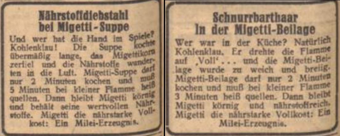 18_Der Fuehrer_1943_03_18_Nr077_p6_ebd_03_07_Nr066_p6_Migetti_Kohlenklau_Sparsamkeit_Kochen