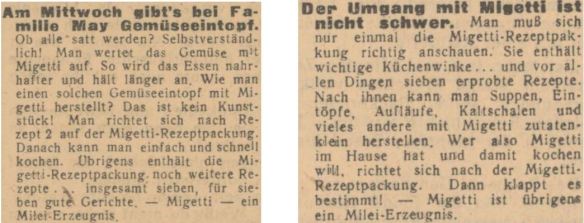 22_Völkischer Beobachter_1944_12_05_Nr328_p3_ebd_12_23_Nr344_p3_Migetti_Eintopf_Kriegsernaehrung_Molke_Austauschstoffe