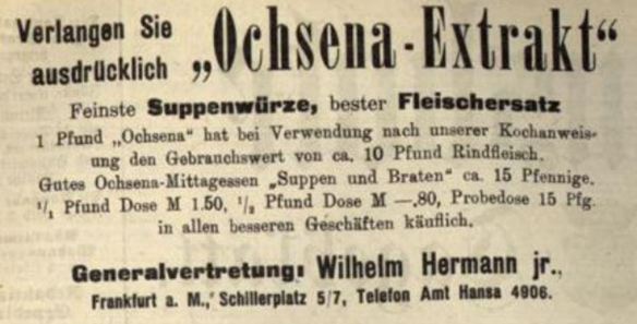 17_Taunusbote_1915_02_27_Nr049_p2_Ochsena_Nahrungsmittelfaelschung_Fleischersatz_Wuerzpraeparate