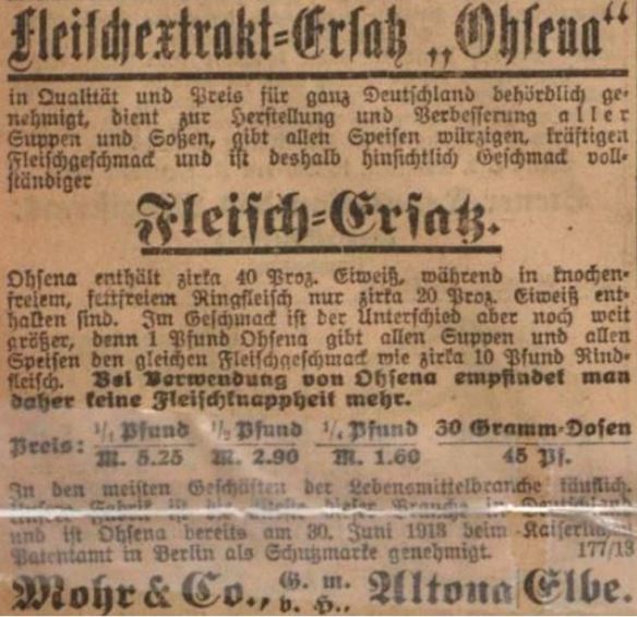 21_Vorwaerts_1918_12_24_Nr353_p6_Ersatzmittel_Suppenpraeparate_Ohsena_Mohr_Altona_Fleischextraktersatz_Fleischersatz