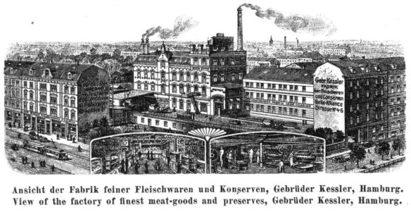 15_Deutsch-Englischer-Reise-Courier_10_1914_H07_p18_Fleischindustrie_Fleischwaren_Produktionsstaetten_Kessler_Konserven_Konservierungsindustrie_Hamburg
