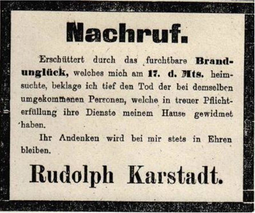 14_Braunschweigische Landeszeitung_1899_05_20_Nr236_sp_Warenhausbrand_Rudolph-Karstadt_Todesanzeige