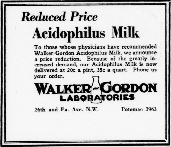 05_Evening Star-Washington_1926_02_18_Nr29878_p06_Acidophilusmilch_Walker-Gordon