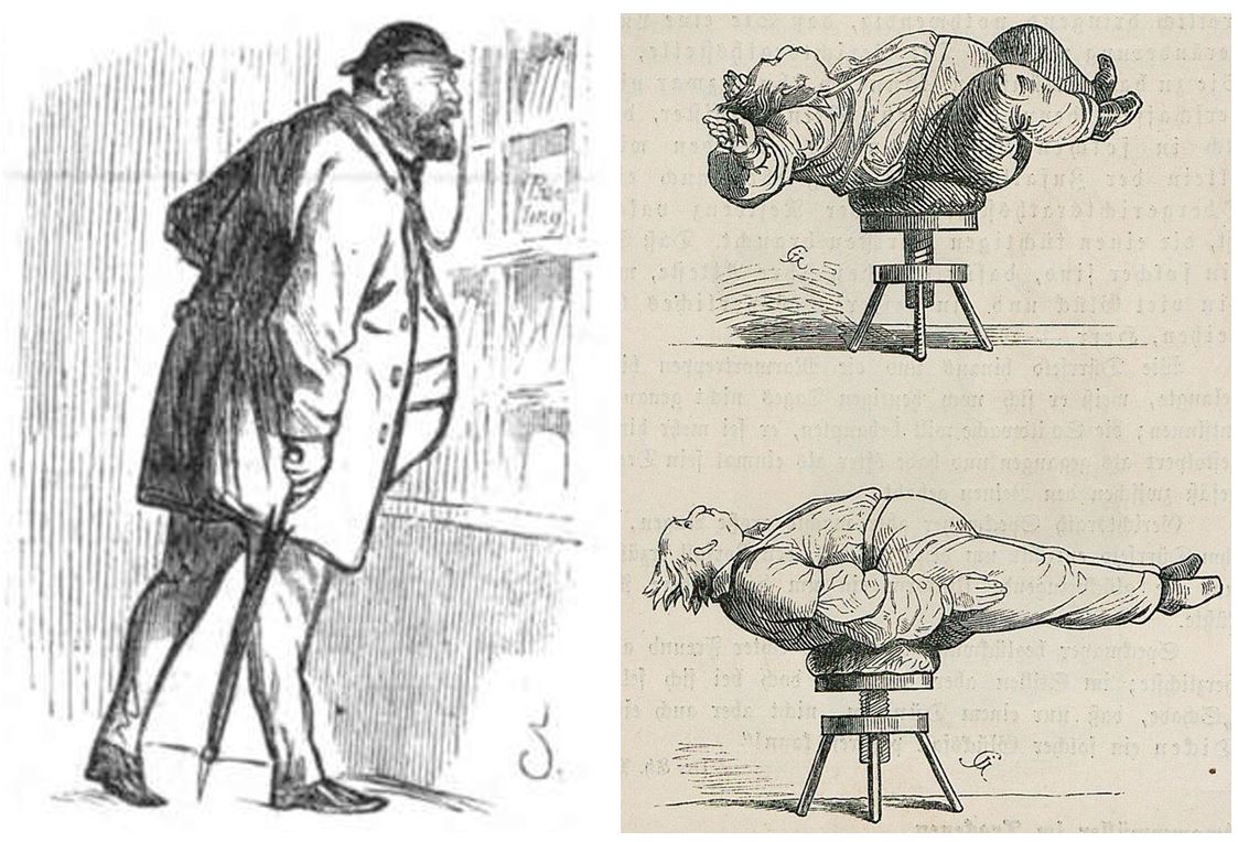13_Kladderadatsch_18_1865_05_21_p093_Fliegende Blaetter_41_1864_p063_Banting_Korpulenz_Broschuere_Gymnastik