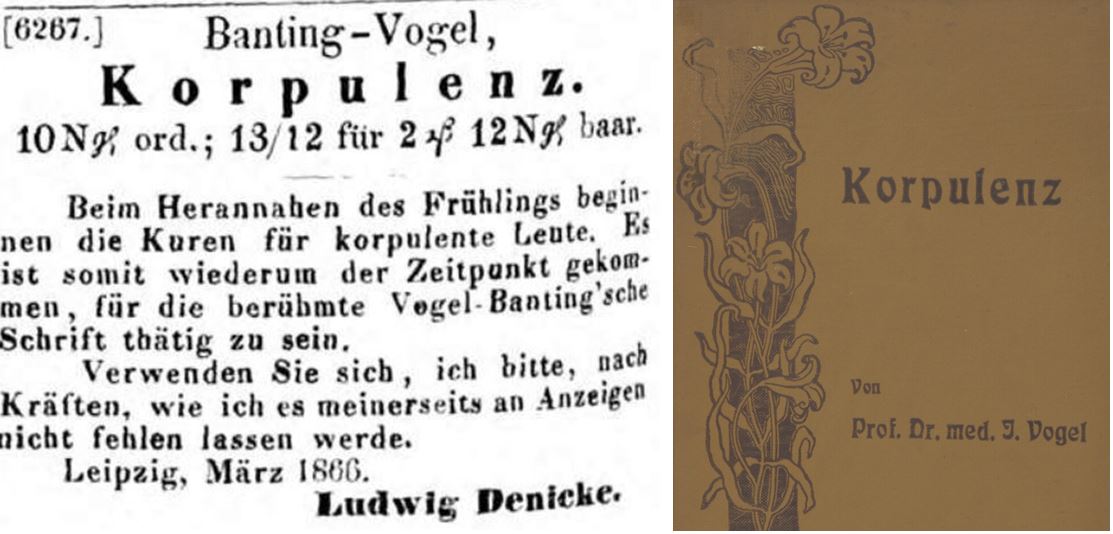 18_Boersenblatt für den deutschen Buchhandel_1866_03_19_Nr033_p672_Vogel-Gorlimer_Korpulenz_Banting_Diät_Broschuere