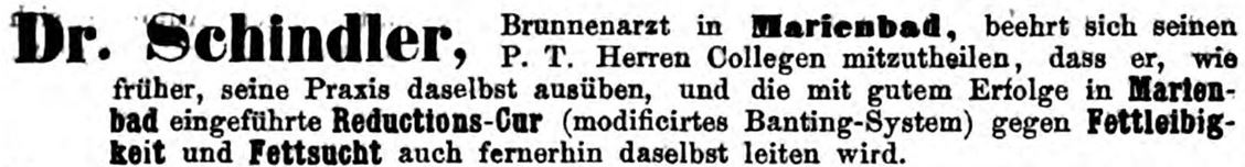 23_Allgemeine Wiener Medizinische Wochenschrift_13_1868_p136_Banting_Schindler_Diaet_Marienbad