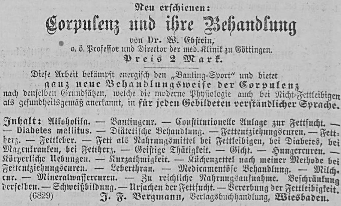 29_Allgemeine Zeitung_1882_10_13_Nr286_Beil_p4214_Korpulenz_Ebstein_Diaet_Banting