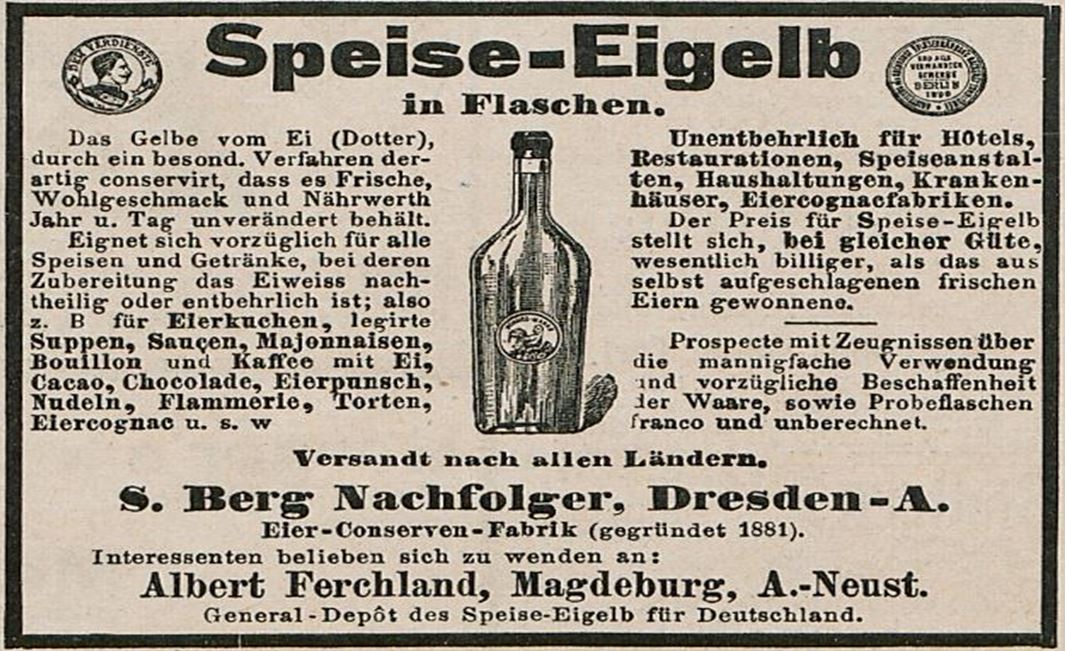 06_Fliegende Blaetter_104_1896_Nr2656_Beibl_Eigelb_Eier_Glasverpackung_Glaskonserve_Convenienceprodukte_S-Berg_Dresden