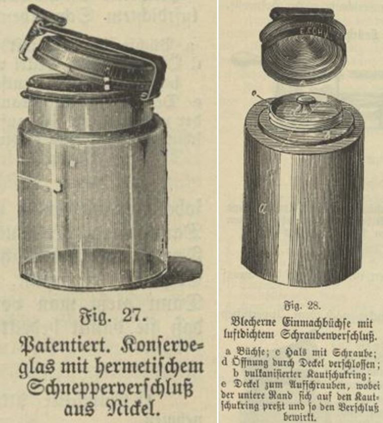 11_Timm_1892_p073_p074_Konservenglas_Einmachglas_Konservendose_Verschluss