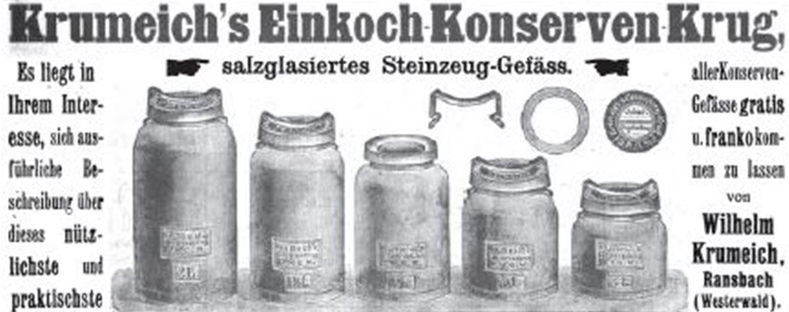 17_Der Praktische Ratgeber im Obst- und Gartenbau18_1903_Nr22_Anzeigenteil_p1_Einmachglaeser_Steinzeug_Wilhelm-Krumeich_Ransbach