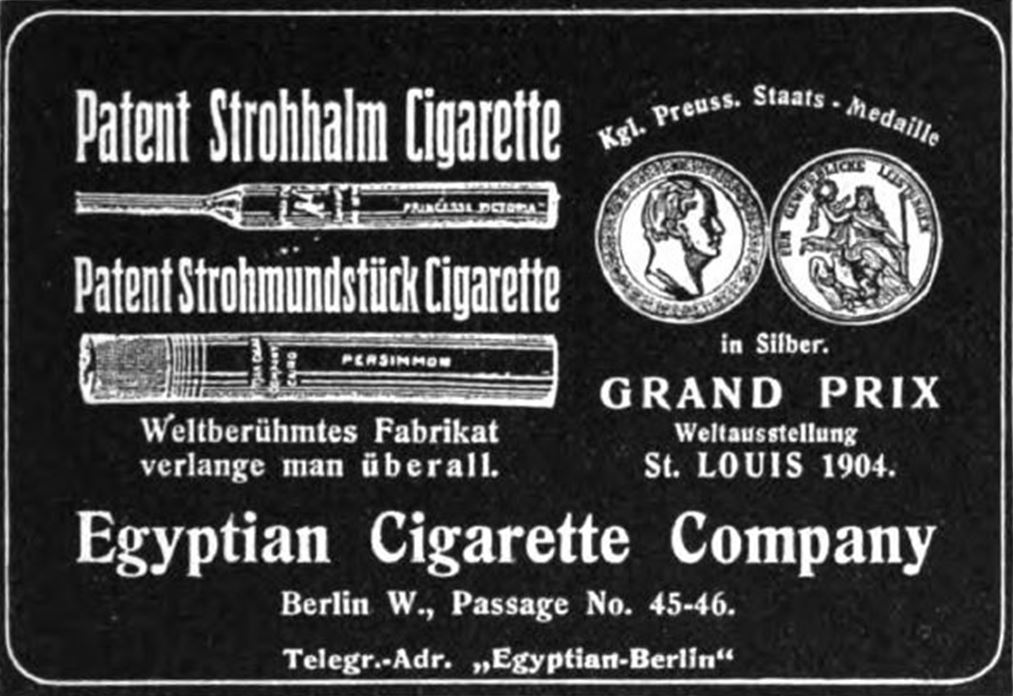 14_Die Woche_07_1905_Nr04_pVII_Zigaretten_Mundstück_Egyptian_Medaillen