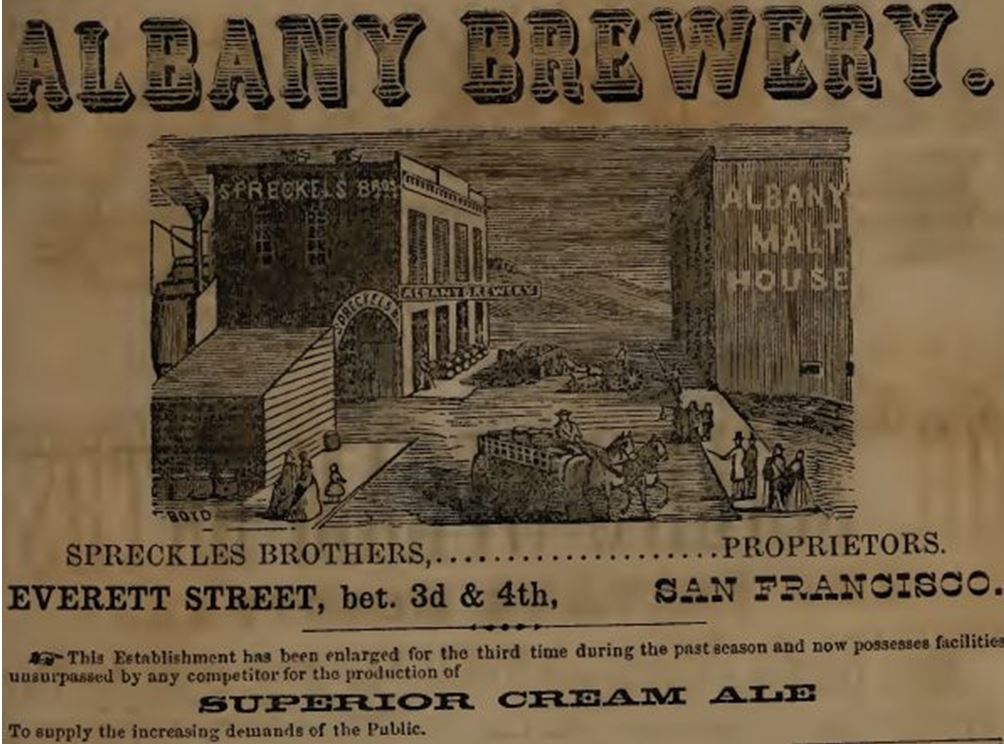 03_San Francisco Directory_1861_p533_Brauindustrie_Albany-Brewery_Spreckels