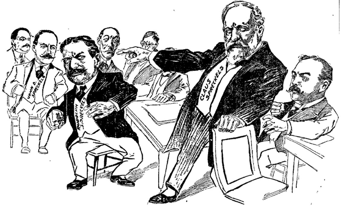 17_Oakland Tribune_1908_01_10_p01_Claus-Spreckels_Rudolph-Spreckels_Prozess_John-D-Spreckels_Adolph-B-Spreckels