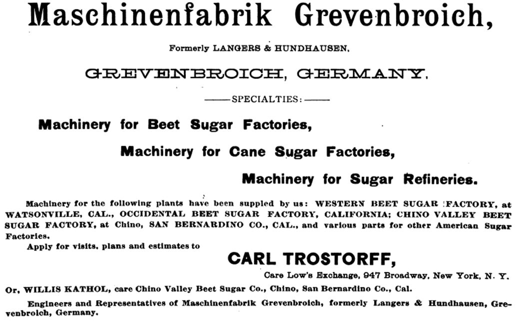 13_Louisiana Planter and Sugar Manufacturer_07_1891_Nr02_pxx_Maschinenbau_Zuckerindustrie_Technologietransfer_Maschinenfabrik-Grevenbroich