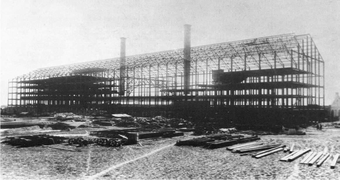 16_Breschini-Gudgel-Haversat_2006_p17_Zuckerindustrie_Salinas_Claus-Spreckels_Produktionsstaette_Rohbau_Stahlskelett_Ruebenzucker