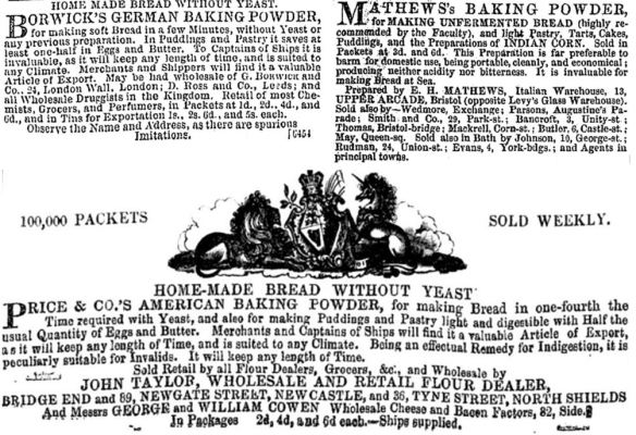 01_Leeds Mercury_1848_12_09_Nr6001_p3_Bristol Mercury_1846_07_04_p1_Newcastle Courant_1848_09_22_Nr0968_p1_Backpulver_Borwick_Price_Mathew