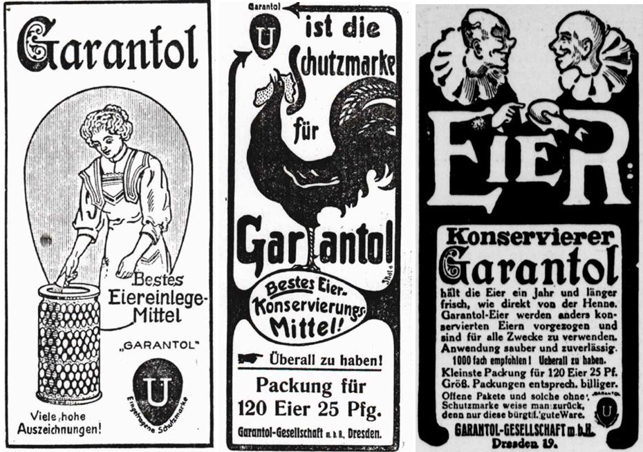 20_Das Land_24_1915-16_p206_ebd_p255_Haus Hof Garten_38_1916_p76_Eier_Konservierungsmittel_Garantol