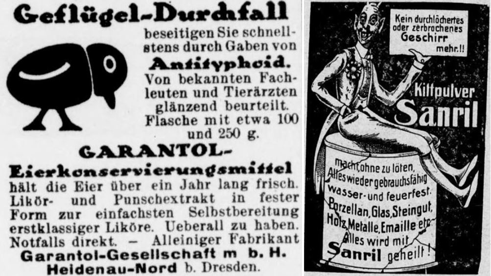 26_Haus Hof Garten_43_1923_p120_Deutscher Reichsanzeiger_1921_06_03_Nr127_p21_Tiermedizin_Garantol_Heidenau_Antityphoid_Essenzen_Klebstoff_Kitt_Sanril