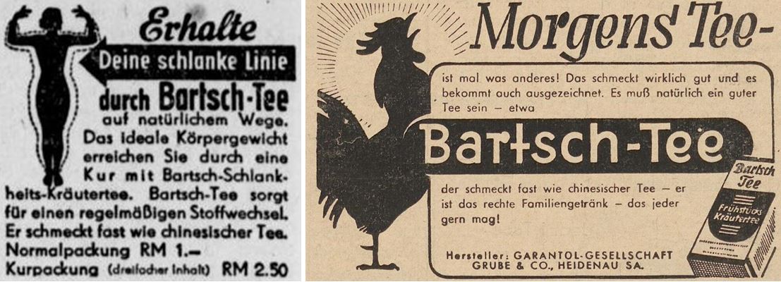 32_Westfaelische Neueste Nachrichten_1938_03_28_Nr073_p6_Fliegende Blaetter_195_1941_p400_Schlankheitstee_Garantol_Bartsch-Tee_Koerper_Fruehstueck