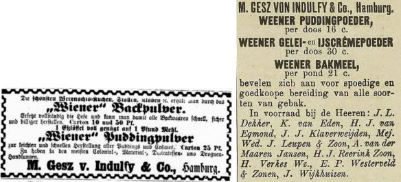 34_Leipziger Tageblatt_1881_12_16_Nr350_p5584_Haarlem's Dagblad_1887_04_21_Nr1163_p4_Backpulver_Puddingpulver_Wien_Gesz-von-Indulfy_Hamburg
