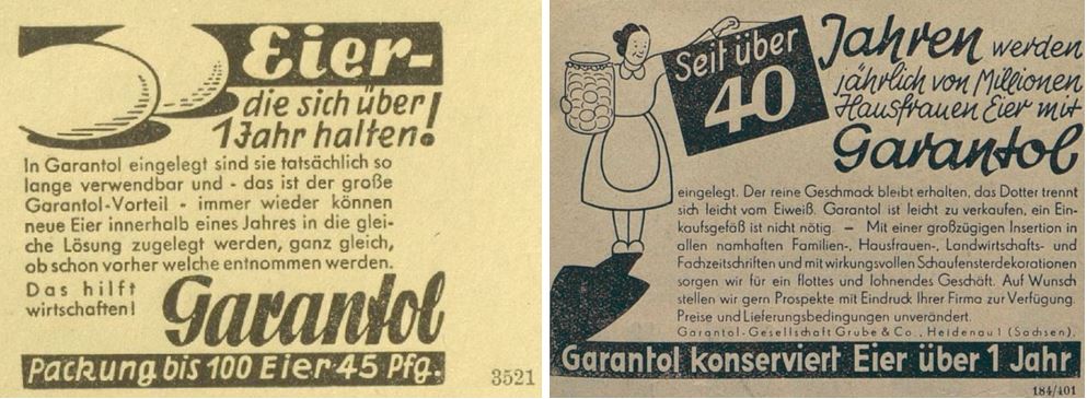 39_Kleine Volks-Zeitung_1940_07_04_Nr182_p12_Wiener Pharmazeutische Wochenschrift_73_1940_Nr12_p1_Garantol_Konservierungsmittel_Eier