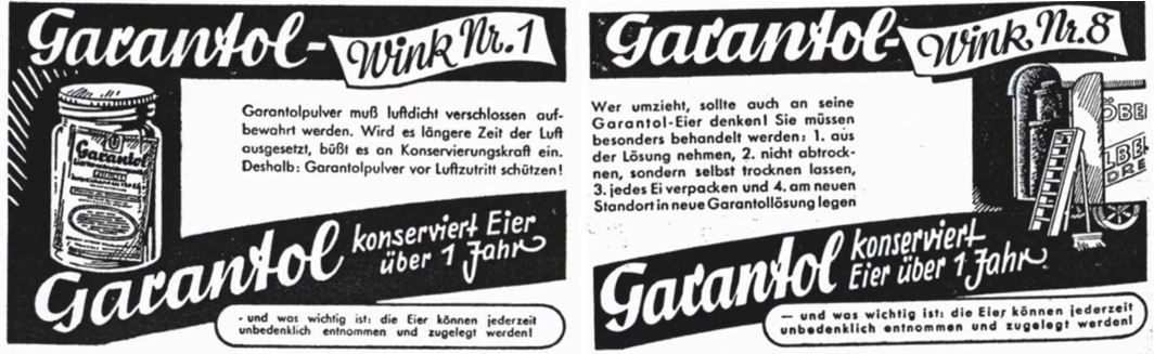 41_Die Umschau_46_1942_p176_ebd_p400_Eier_Konservierungsmittel_Garantol