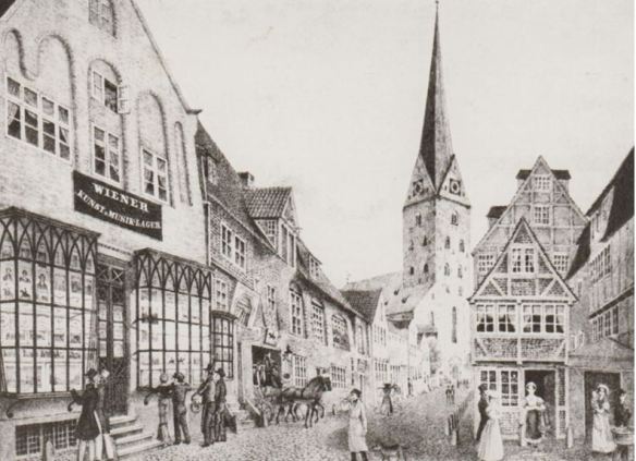 02_Melhop_1925_p322_Laden_Musikalienhandlung_Hamburg_Schaufenster_Konsumenten