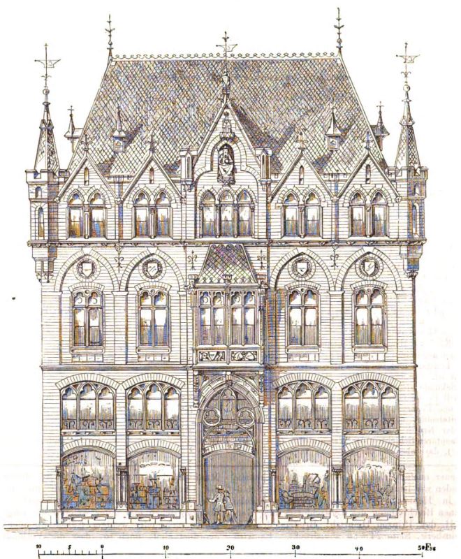 06_Deutsche Bauzeitung_03_1869_p496_Spezialgeschaeft_Manufakturwarenhandel_Aachen_Verkaufsstaette_Schaufenster