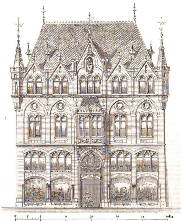 06_Deutsche Bauzeitung_03_1869_p496_Spezialgeschaeft_Manufakturwarenhandel_Aachen_Verkaufsstaette_Schaufenster