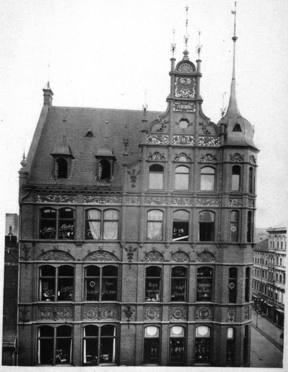 08_Blaetter für Architektur und Kunsthandwerk_04_1891_Tafel27_Kaufhaus_Berlin_Verkaufsstaette_Schaufenster_Ascher-Muenchow_Leipziger-Straße