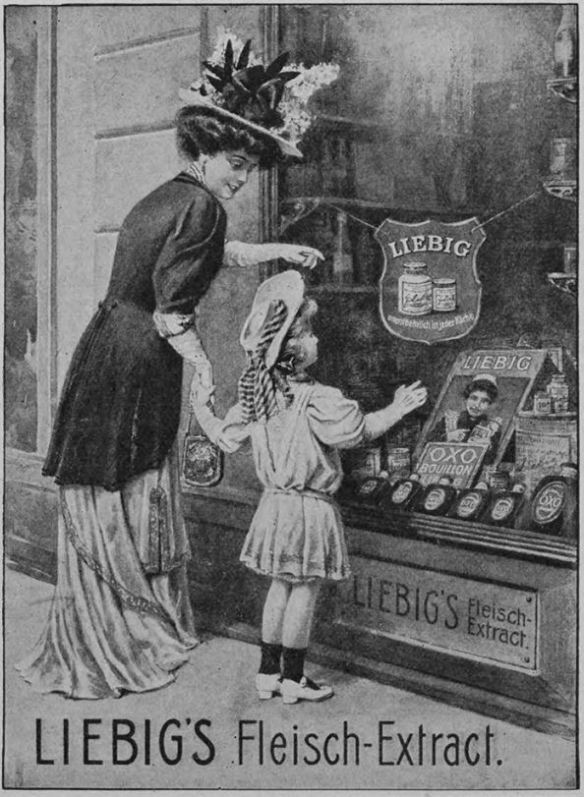 18_Ueber Land und Meer_103_1910_p0096_Fleischextrakt_Liebig_Schaufenster_Schaufensterwerbung_Oxo_Werbematerial