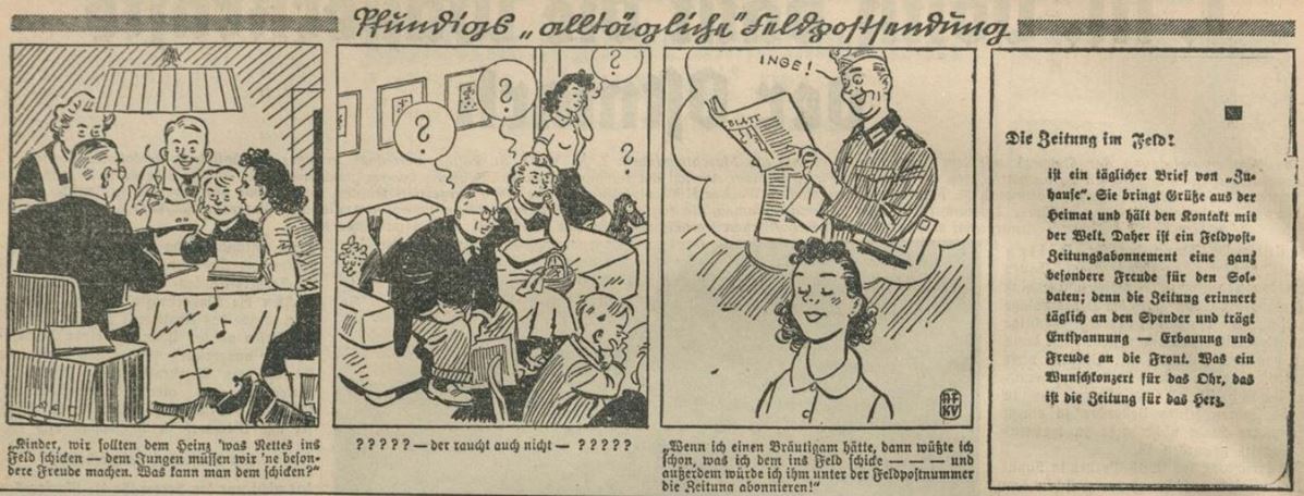 08_St. Poeltner Zeitung_1940_01_18_Nr03_p04_Familie-Pfundig_Comic_Heimatfront_Front_Mann-Frau_Zeitung_Abonnement