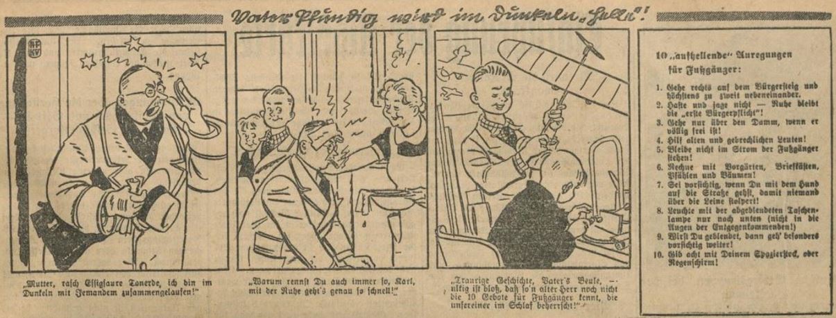 10_St. Poeltner Zeitung_1940_01_25_Nr04_p05_Familie-Pfundig_Comic_Heimatfront_Fußgaenger_Verdunkelung