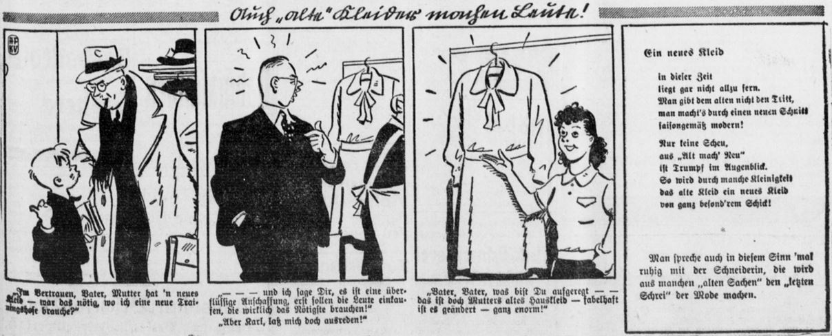 14_Briesetal-Bote_1940_02_03_Nr029_p3_Familie-Pfundig_Altkleider_DIY_Selbstschneiderei_Heimatfront