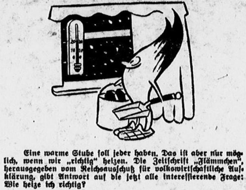 18_Saechsische Volkszeitung_1940_11_01_Nr257_p4_Flaemmchen_Heizen_Sparsamkeit_Energiesparen