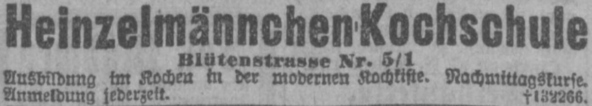 14_Muenchner Neueste Nachrichten_1910_04_28_Nr199_General-Anzeiger_p10_Kochkiste_Heinzelmaennchen_Kochkurs