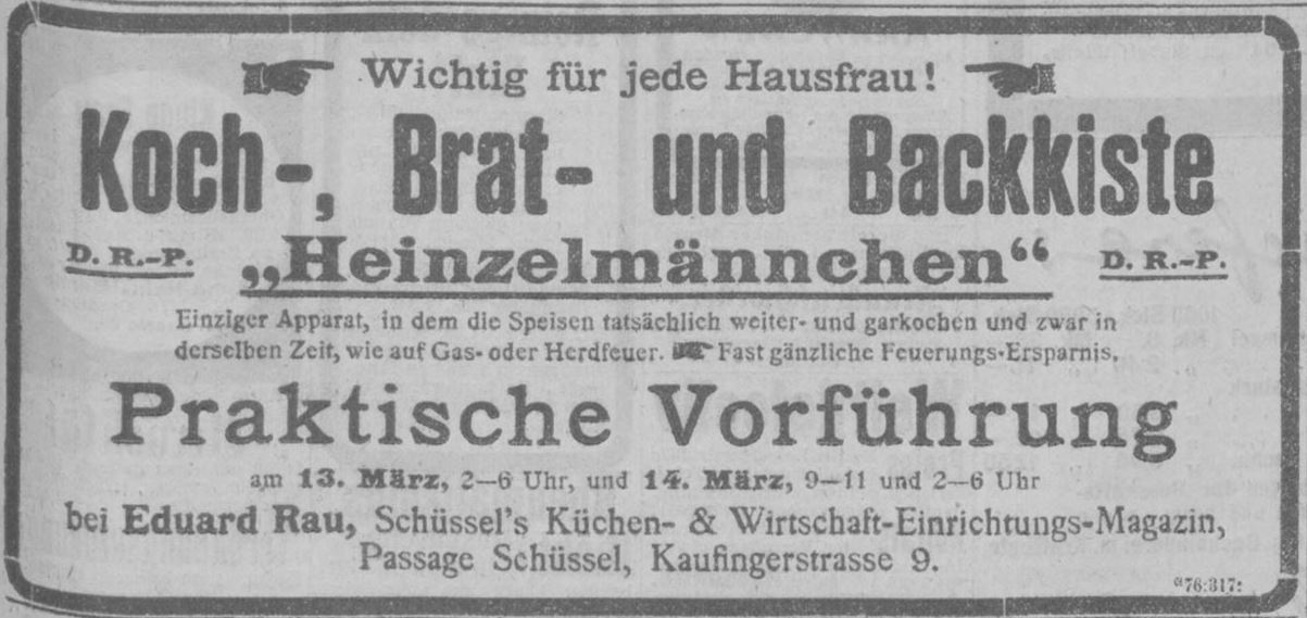 15_Muenchner Neueste Nachrichten_1907_03_12_Nr120_p09_Heinzelmaennchen_Kochkiste_Eduard-Rau_Direktverkauf