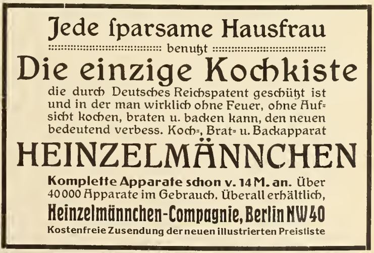25_Die Deutsche Frau_01_1911_Nr47_p11_Heinzelmaennchen_Kochkiste_Sparsame-Hausfrau_Sparsamkeit