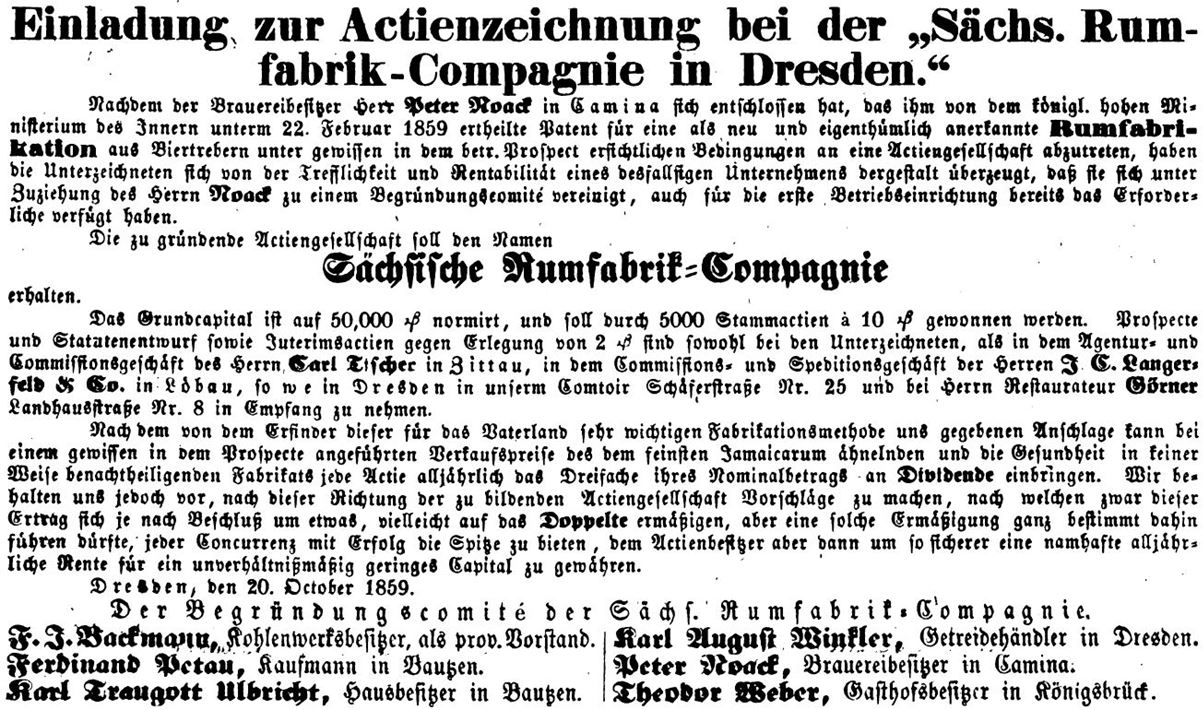 05_Leipziger Zeitung_1859_10_23_Nr252_p5171_Rumproduktion_Deutscher-Rum_Dresden_Peter-Noack_Biertreber