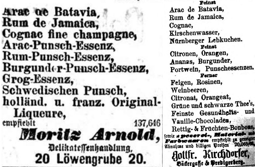06_Neueste Nachrichten aus dem Gebiete der Politik_1875_12_01_Nr335_p6_Augsburger Neueste Nachrichten_1875_12_12_Nr295_p3424_Spirituosen_Delikatessenhandlung_Punsch_Rum_Likoer