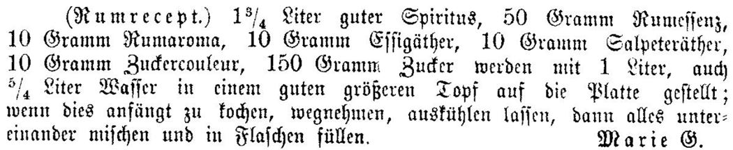 11_Wiener Hausfrauen-Zeitung_20_1894_Nr05_p43_Rum_DIY_Rezept_Essenzen_Rumaroma_Verhaeuslichung