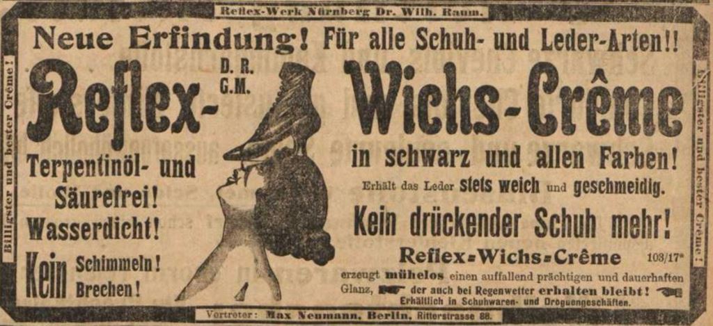07_Vorwaerts_1902_12_14_Nr292_p15_Schuhpflege_Schuhcreme_Reflex_Wichs-Creme_Wilhelm-Raum_Nuernberg