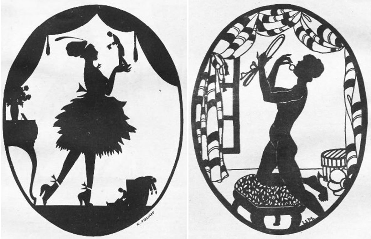 14_Berliner Leben_26_1923_Nr09_p19_Mann-Frau_Scherenschnitt_Pinup_Nacktheit