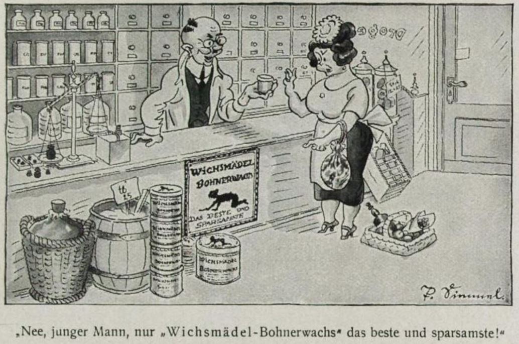 28_Das Magazin_01_1924-25_Nr09_p109_Putzartikel_Bohnerwachs_Wichsmaedel_Paul-Simmel_Kaeufer-Verkeufer_Verkaufsstaette_Drogerie
