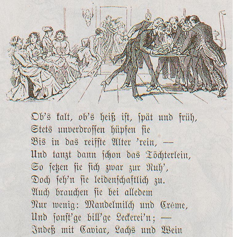 01_Fliegende Blaetter_78_1883_p070_Hausball_Geselligkeit_Maenner-Frauen_Mandelmilch_Gedicht