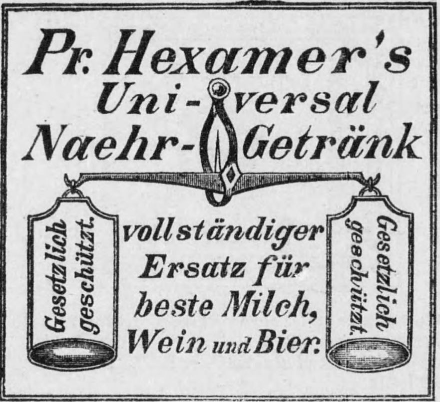07_Deutscher Reichsanzeiger_1897_11_16_Nr270_p09_Getraenke_Mandelmilch_Hexamer_Kreuznach