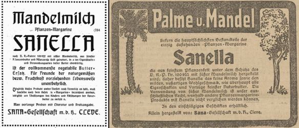 10_Vegetarische Warte_41_1908_Anzeigen_sp_Die Presse_1910_03_02_Nr51_p4_Margarine_Sanella_Mandelmilch_Palmöl
